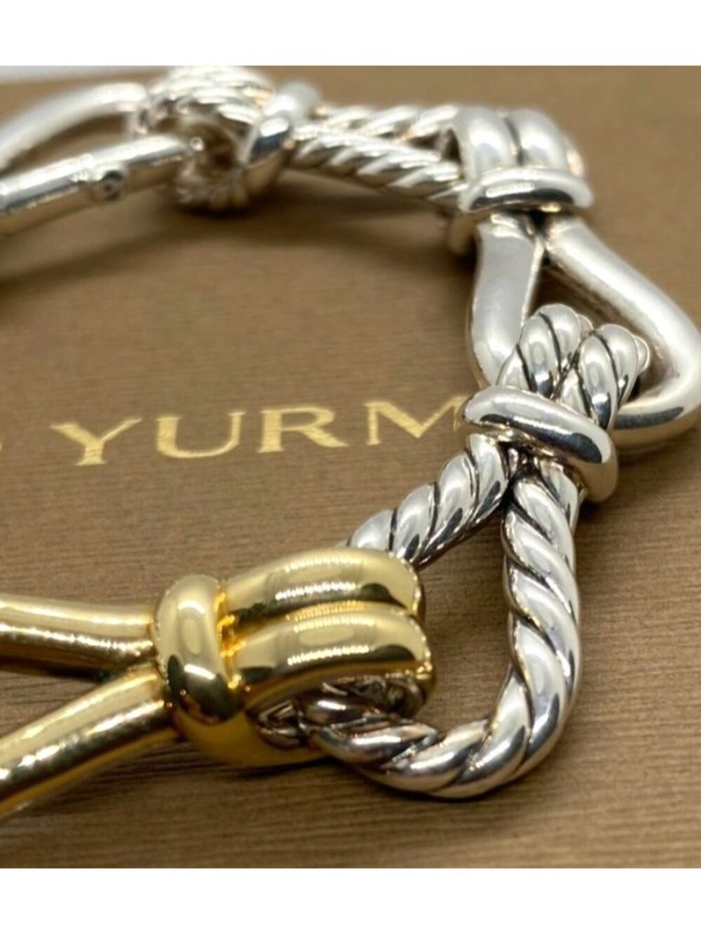 David Yurman 14mm Thoroughbred Loop Chain Bracelet 925 750 - Picture 9 of 12